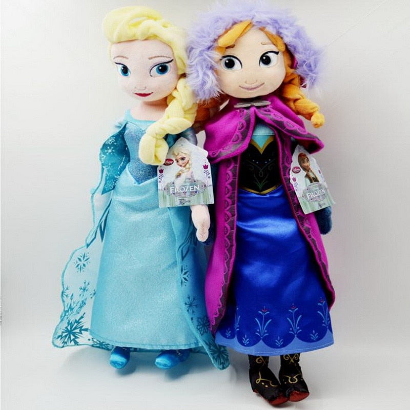 2pcs/set 40/50CM Stuffed Frozen Anna and Elsa Dolls