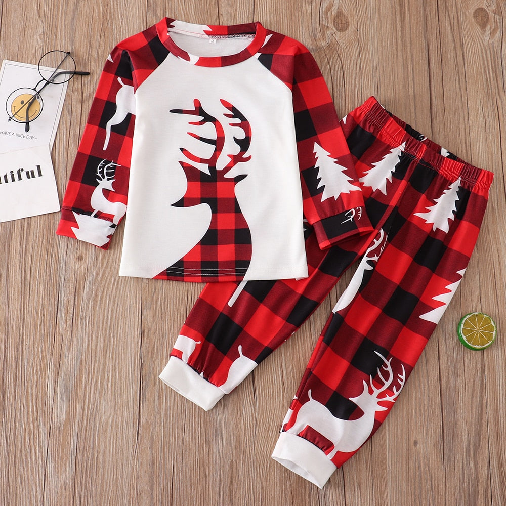Xmas Family Elk Printed Matching Pajamas