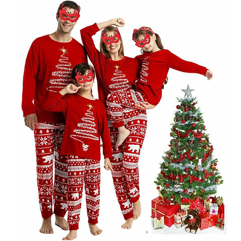 Winter Family Matching Christmas Pajamas Sets and Pets