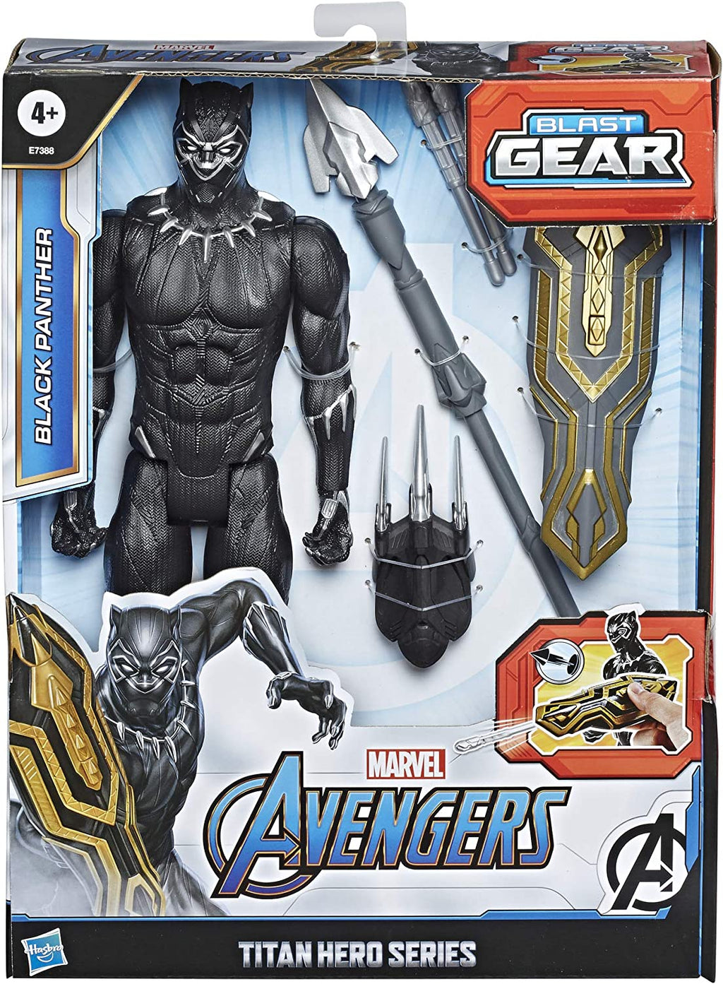 Marvel Avengers Black Panther Blast Gear Titan Heroes Action Figure